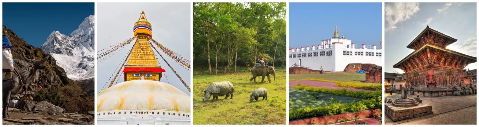 collage of UNESCO world heritage site of Nepal ( source - world press)