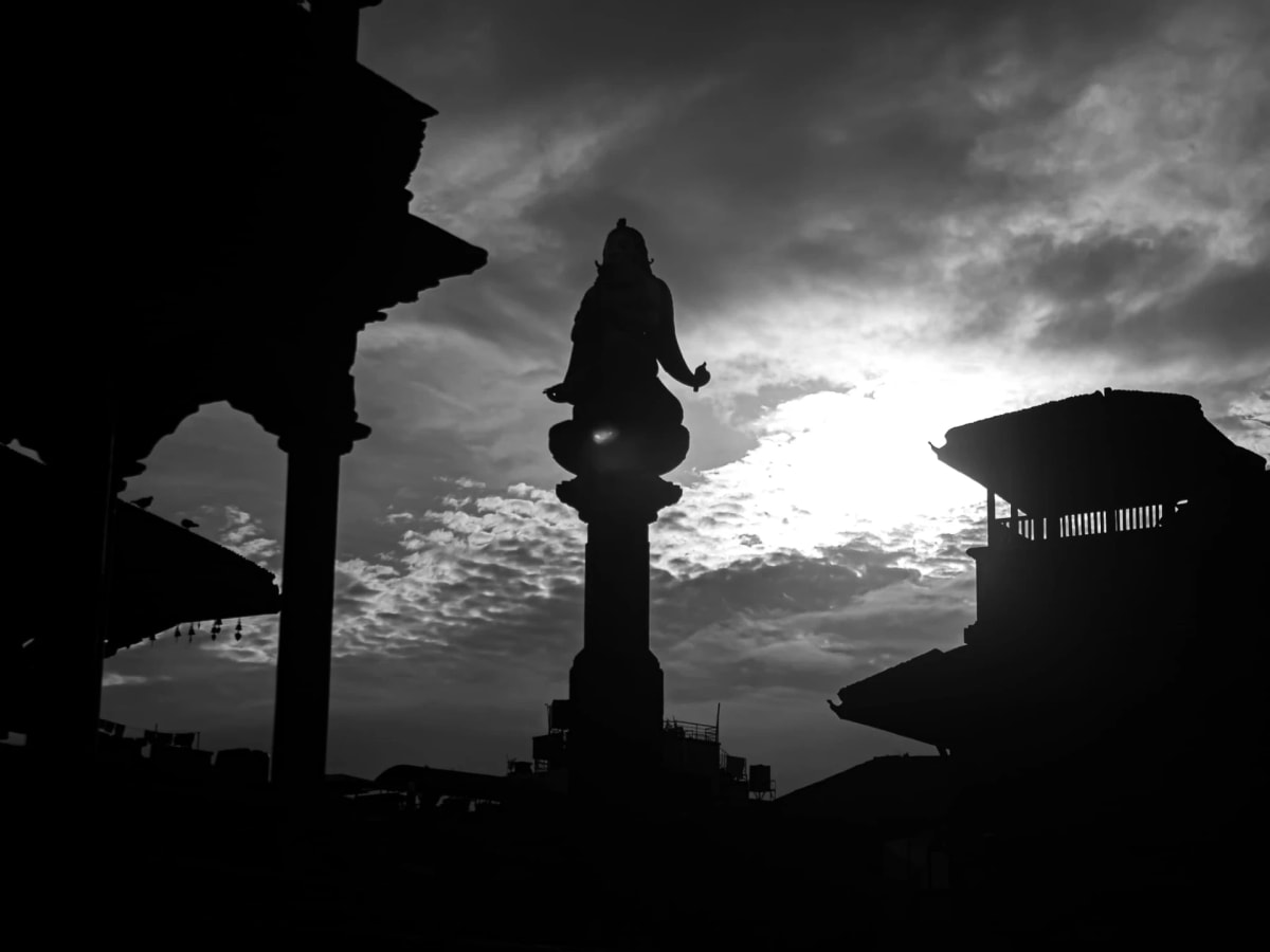 The siluate of Patan Durbar square